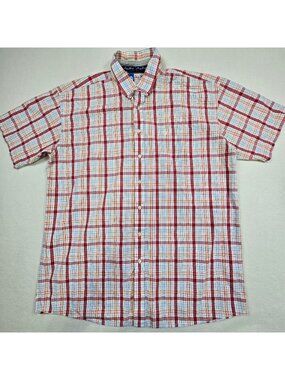 George Strait Wrangler Cowboy Cut Mens XXL Short Sleeve Plaid Button Front Shirt